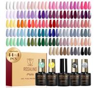 ROSALIND Smalto Semipermanente Unghie, 48 Pezzi Bianco Rosa Viola Giallo Arancione Rosso Colori Smalti Semipermanenti per Unghie Blu Grigio Verde Marrone, UV/LED Mini Smalto Gel Unghie Manicure