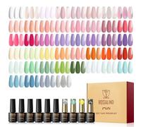 ROSALIND Smalto Semipermanente Unghie, 48 Pezzi Smalti Semipermanenti per Unghie Rosa Nude Viola Arancione Verde Blu, Soak Off Mini UV/LED Smalto Gel Unghie Primavera e Estate Manicure Regalo