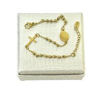 ROSARIO Bracciale in metallo Gold 21.5 cm in Scatola Regalo BOMBONIERA 18O2