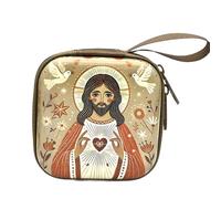 Rosario cattolico Sacchetti Portamonete Perline Titolari Borsa con Cerniere Scatola di Immagazzinaggio Gioielli Religiosi per Collana Sacchetto Cattolico, F, Taglia unica