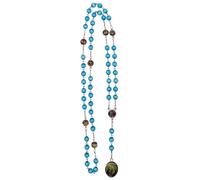 Rosario con coroncina e biglietto di preghiera della Madonna dei Sette Dolori, preghiera devozionale cattolica, grande regalo cattolico, perline rotonde e immagini a colori, Medio, Metallo, Non pietra