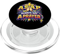 Rosario con croce cristiana arcobaleno con scritta "Always Say A Prayer PopSockets PopGrip per MagSafe