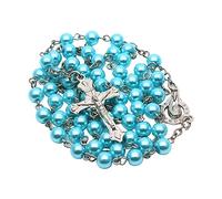 Rosario con perle da 6 mm, ornamenti sacri per compleanni, matrimoni, festival, feste, decorazioni