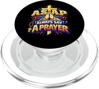Rosario con scritta "Always Say A Prayer Christian Cross Pregare Mani Rosario PopSockets PopGrip per MagSafe
