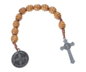 Rosario costruito in lega con crocifisso e perline di preghiera Benedetto, accessorio comodo accessorio da viaggio cattolico devozionale, One Size, come descritto, come descritto