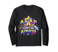 Rosario Cristiano con Croce Arcobaleno e Scritta Always Say A Prayer Maglia a Manica