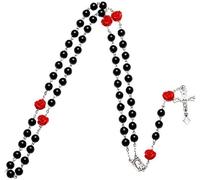 Rosario da donna con perle cattoliche e perline a forma di croce con Gesù