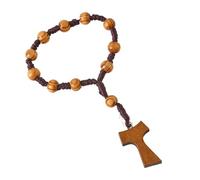 Rosario in legno con crocifisso per credenti, unisex, regalo di preghiera religiosa con crocifisso per meditazione e pace, 8 mm