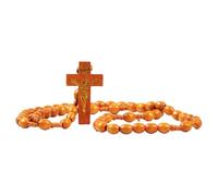 Rosario in legno fatto a mano con texture fine, adatto per preghiera, portatile, religioso, regalo speciale per amici, rosario all'aperto, Misura unica, come descritto, come descritto