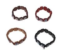 Rosario in legno - Set di 4 perline elastiche per preghiera religiosa cattolica, per uomini e donne, accessori durevoli fatti a mano per la fede per l'uso quotidiano,