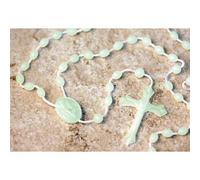 Rosario in plastica luminosa con perline da 45 cm in nylon, 5 mm, crocifisso, 100 per confezione
