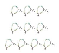 Rosario in vetro alla moda con ciondolo a forma di rosario con simbolo religioso