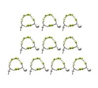 Rosario in vetro alla moda con ciondolo a forma di rosario con simbolo religioso