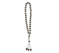 Rosario Musulmano in Resina con Intagli per la Preghiera, Design Elegante, 7 Colori, Unisex, Superficie Liscia, Impugnatura Comoda, Lunghezza 35 Cm, Diametro delle Perline (Nera)
