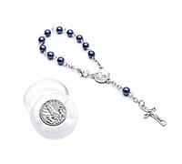 Rosario per battesimo con perline e catena per dito, braccialetto per battesimo, feste, matrimoni, bomboniere, gioielli da donna, braccialetti cattolici per donne, One Size, come descritto, come