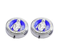 Rosario Portagioie in Metallo Gioielli Religioso Cattolico Romano Rosario Keepsakes Case Preghiera Bead Eucaristico O Preghiera Biglietti