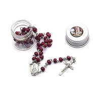 Rosario profumato di rosa per collana set con scatola portaoggetti, forniture sacre per donne e uomini, festa della mamma e del papà