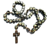 Rosario religioso in legno con figure della Madonna di Fatima, Misura unica