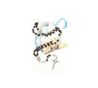 Rosario religioso in legno Rosario Fatima con sacchetto e palline incise, Largo, Legno, Nessuna pietra preziosa
