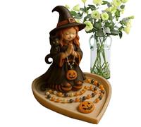 Rosary Holder Catholic - Resin Halloween Girl Rosary Keepsake Box | Mostra I Binari Di Gioielli Per Gli Orecchini Per Perle Di Braccialetti Per Le Perle Del Battesimo Degli Amici.