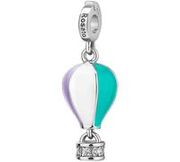 Rosato Charm a Forma di Mongolfiera da Donna Collezione Storie. Gioiello in Argento 925 con placcatura in rodio e zirconi. La referenza è RZ202R