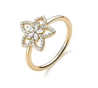 Rosato da donna gold-plated Anello Flower con zircons Gaia RZGA99 - Circonferenza: 50 mm