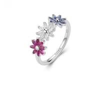Rosato Silver flower Anello con cubic zirconia Gaia RZGA81 - Circonferenza: 56 mm