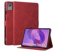 Rosbtib Custodia per Lenovo Idea Tab 11 pollici 2025 custodia con visualizzazione multi-angolo funzione stand e porta carte di credito in pelle PU per Lenovo Idea Tab Business rosso