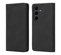 Rosbtib Custodia per Samsung Galaxy S25 FE 5G con chiusura magnetica antiurto, custodia a portafoglio in pelle PU con 3 scomparti per carte di credito Custodia per Samsung S25 FE - Nero classico