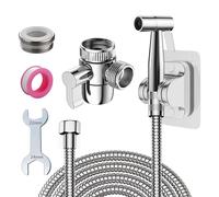 Roscid Kit Doccetta Portatile per Bidet WC con Tubo Flessibile da 2m e Supporto