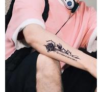 Rose | Adesivi per tatuaggi temporanei a base di erbe, stile dark con accenti inglesi, avambraccio, impermeabili e resistenti allo sfregamento, durano 2 settimane, tatuaggi finti(2pcs)