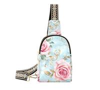 Rose alla moda foglie d'oro pastello retrò borse per gli uomini moda fanny pack per le donne per il pacchetto di giorno