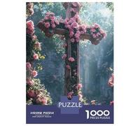 Rose And Croce 1000 Pezzi Fede Puzzle Cartone Resistente Per Famiglia, Difficile Ma Soddisfacente, Regalo Natale Decorazione Murale 70x50cm/1000pcs