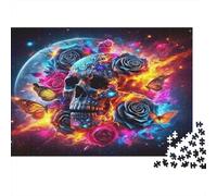 Rose And Skull 1000 Pezzi Puzzle Recycled Gothic Senior Puzzles Gioco Di Festa Props Developing Bambini‘s Intelligence Educational Fun 70x50cm/1000pcs