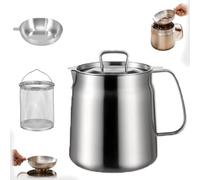 Rose and Teddy, friggitrice 2 in 1 in acciaio inox con cestello e coperchio, recipiente versatile per filtro dell'olio da cucina (1,5 L)