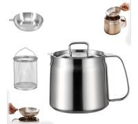 Rose and Teddy, friggitrice 2 in 1 in acciaio inox con cestello e coperchio, recipiente versatile per filtro dell'olio da cucina (1,5 L)