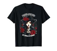 Rose Are Red My World is Black Gothic Roses Gothic Woman Maglietta