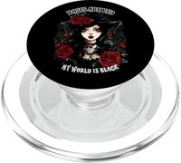 Rose Are Red My World is Black Gothic Roses Gothic Woman PopSockets PopGrip per MagSafe