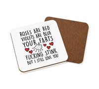 Rose Are Red Viole Sono Blu Farts F-Ing Stink Sottobicchiere Valentines