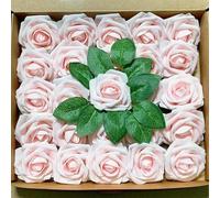 Rose artificiali 15/25/100 pezzi Rose finte in schiuma Bouquet da sposa Centrotavola Festa della mamma Decorazione per feste di San Valentino - rosa chiaro - 50 pezzi senza foglie in scatola