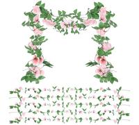 Rose artificiali rampicanti, 10 pezzi, 2,1 m, ghirlanda di rose finte con petali a cinque strati, 9 teste di fiori per arco di nozze, feste, decorazione da parete per la casa