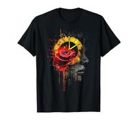 Rose astratte donne motivo viso fiore illustrazione arte rosa Maglietta