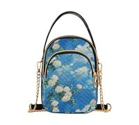 Rose bianche Nuvole bianche nel cielo borse a tracolla alla moda per le donne con multi tasche borse a mano per le donne per regali di compleanno