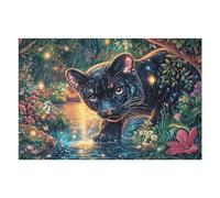 Rose Black Cat Puzzle 1000 Pezzi Giochi Da Tavolo Per Serate Divertimento in Gruppo Rilassamento E Convivialità Regalo Per Amici 1000 PCS