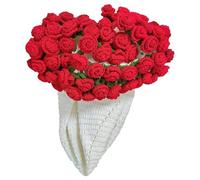 Rose Bouquet Blanket - Handmade Knitted Flower Throw, Soft Crochet Bed Blanket, Decorative Material | Romantic Home Decoration Solution for Bedroom Travel Living Room Sofà Nap Comfort Use