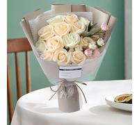 Rose Bouquet Soap Flower Box Festa della mamma Fidanzata Home Decor