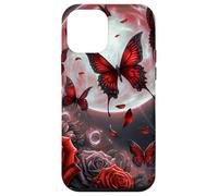 Rose Butterfly Design Cute Red Floral Print Flower Galaxy Custodia per iPhone 12 mini
