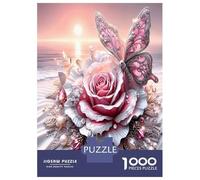 Rose Butterfly Gem 1000 Pezzi Puzzle Elegant Flora Puzzle Classico Cartone Riciclato - Hit Delle Famiglie, Attività Festive, Regalo Anniversario E Tempo Libero Indoor 70x50cm/1000pcs