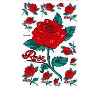 Rose con gambo, fiori rossi, 1 foglio 27 x 18 cm, per scooter, moto, auto, skateboard, snowboard e molto altro ancora! Perfetto per gli appassionati di moto