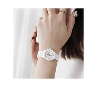 (Rose diamond luminous) White ceramic women's watch simple temperament Banmo